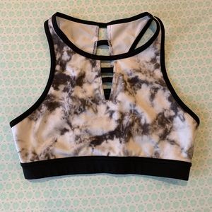 Hollister black and marble halter bra top